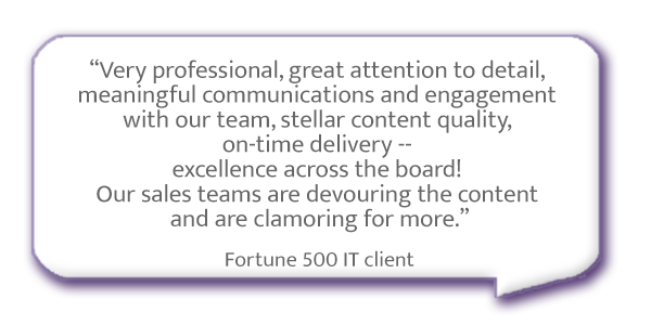 attention to detail, stellar content quality, on-time delivery